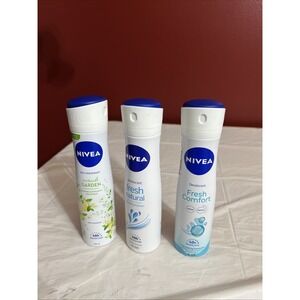 Lot Of 3 Nivea Deodorant Sprays 3 Different Scents